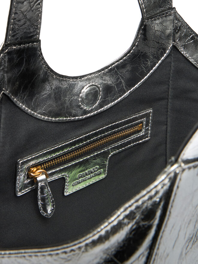 PINKO Дамска чанта PINKO Tote Mini Bag AI 25-26 PLTT 104645 A2OT Сребрист