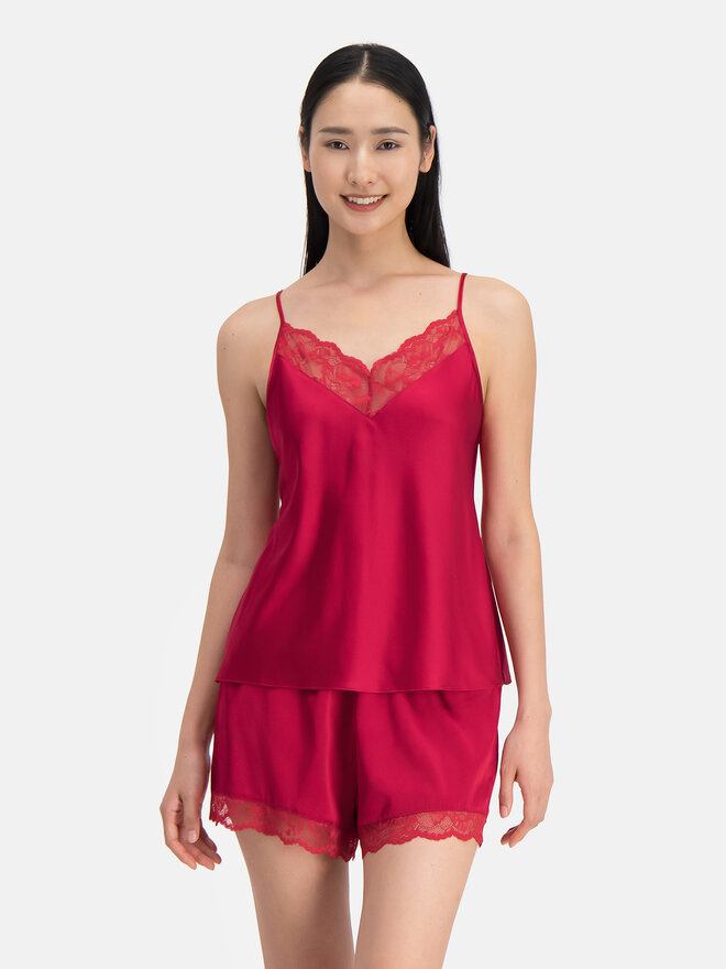 Dorina Dorina Pyjamashorts Pure Silk DCSH0002SK002 Rot Regular Fit
