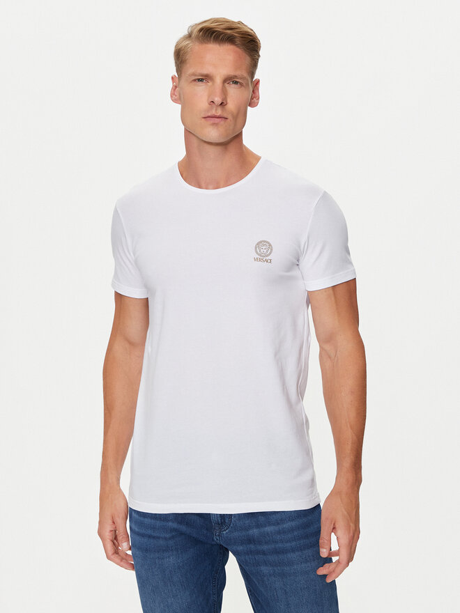 Versace Versace Σετ 2 T-Shirts AU10193 1A10011 Λευκό Slim Fit
