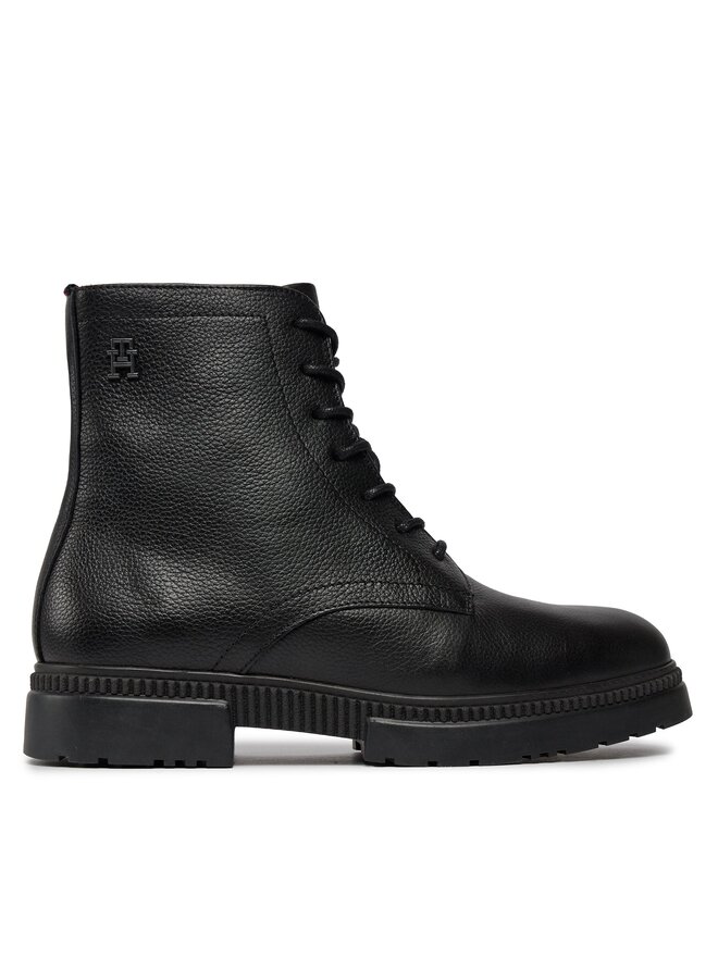 Tommy Hilfiger Čižmy Tommy Hilfiger Comfort Cleated Termo Lth Boot FM0FM04651 Čierna
