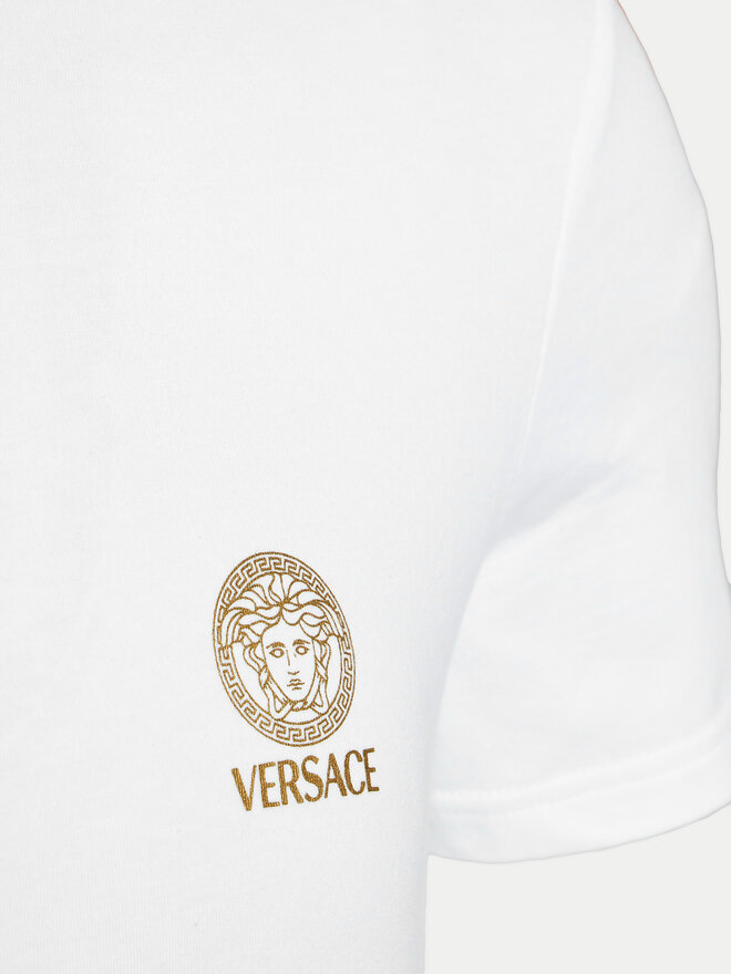 Versace Versace Σετ 2 T-Shirts AU10193 1A10011 Λευκό Slim Fit
