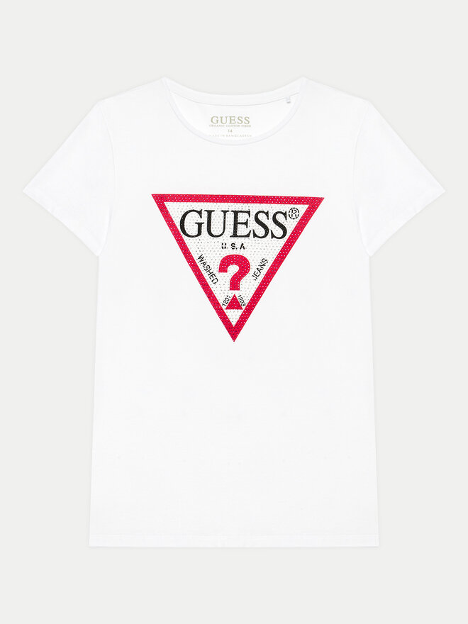 Guess Guess Marškinėliai J2YI51 K6YW1 Balta Regular Fit