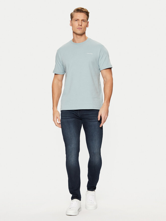 Calvin Klein Calvin Klein Camiseta Micro Logo Interlock T-Shirt K10K109894 Azul Regular Fit