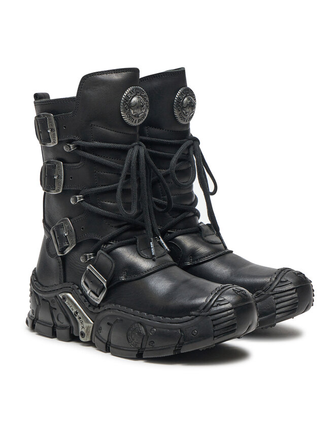 NEW ROCK Schnürstiefel NEW ROCK M-IMPACT013-S1 Schwarz