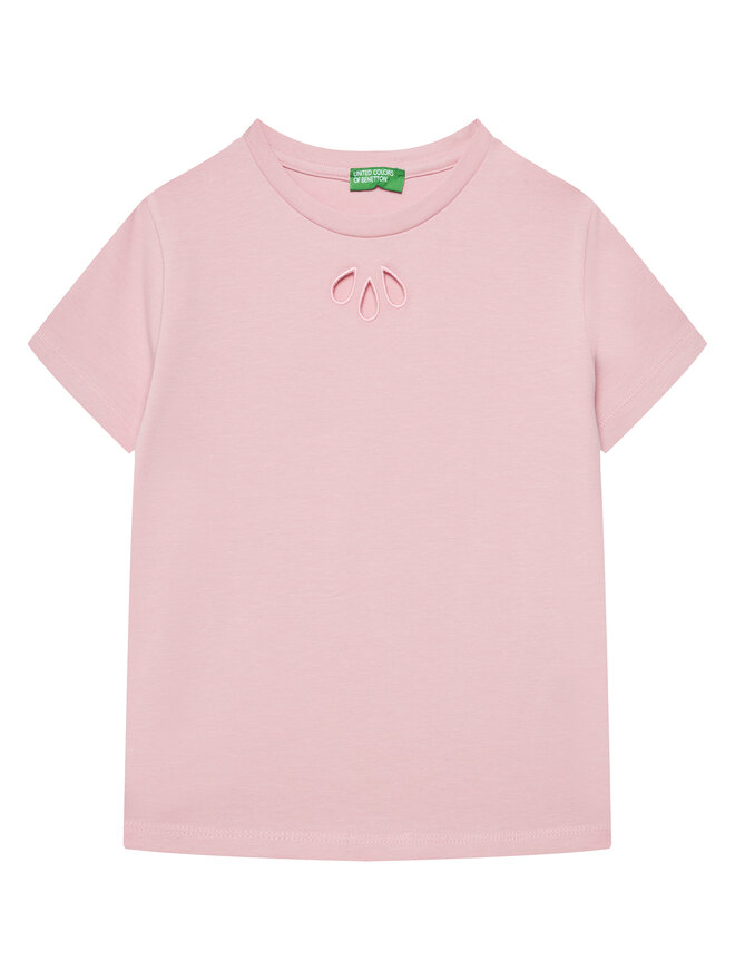 United Colors Of Benetton United Colors Of Benetton Camiseta 3P4ZC10O0 Rosa Slim Fit