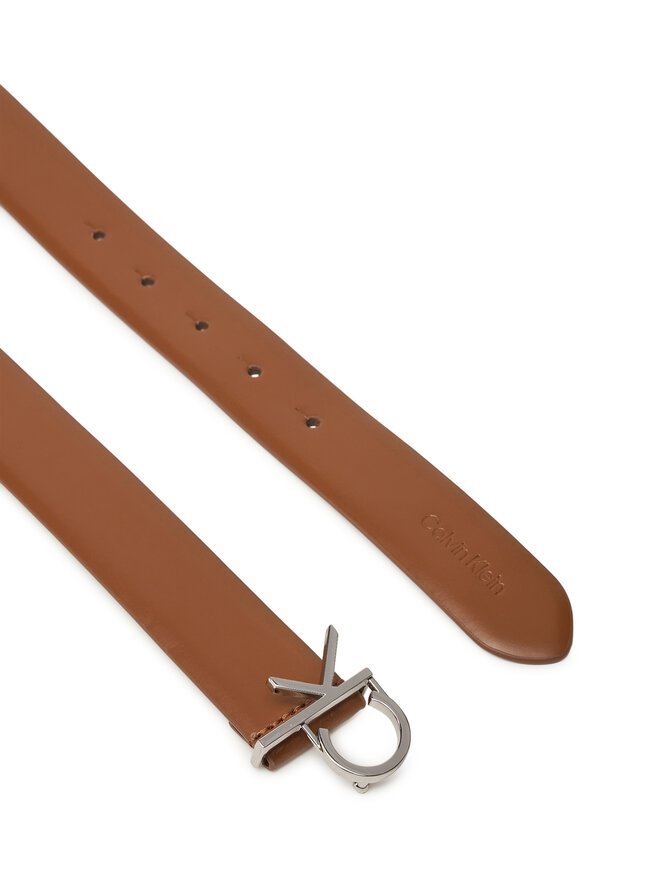 Calvin Klein Pasek Damski Calvin Klein Ck Buckle Belt 3.0_Smooth K60K613156 Brązowy