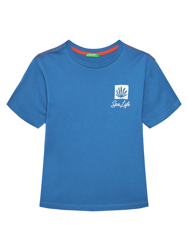 United Colors Of Benetton United Colors Of Benetton Marškinėliai 3I1XC10P4 Mėlyna Oversize