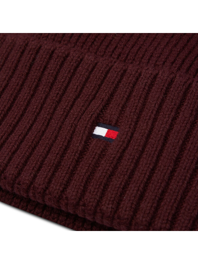 Tommy Hilfiger Mütze Tommy Hilfiger Pima Cotton Beanie AM0AM06573 Dunkelrot
