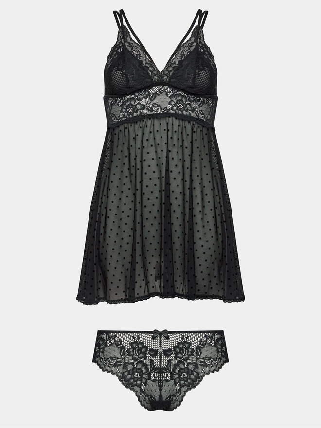 Hunkemöller Hunkemöller Νυχτικό Beatriz 169282 Μαύρο Feminine Fit