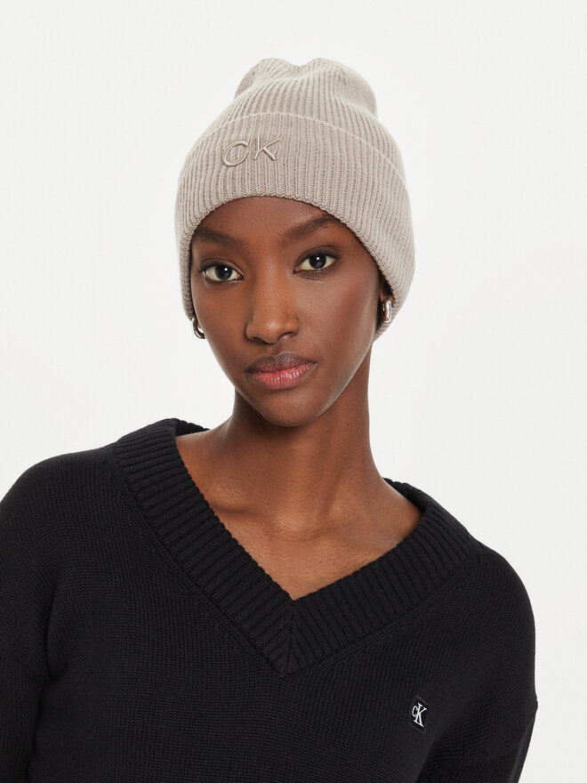 Calvin Klein Czapka Calvin Klein Embroidery Fine K60K612590 Beżowy
