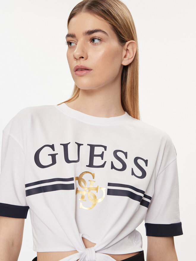 Guess Guess Marškinėliai Mylah V4GI00 I3Z14 Balta Boxy Fit