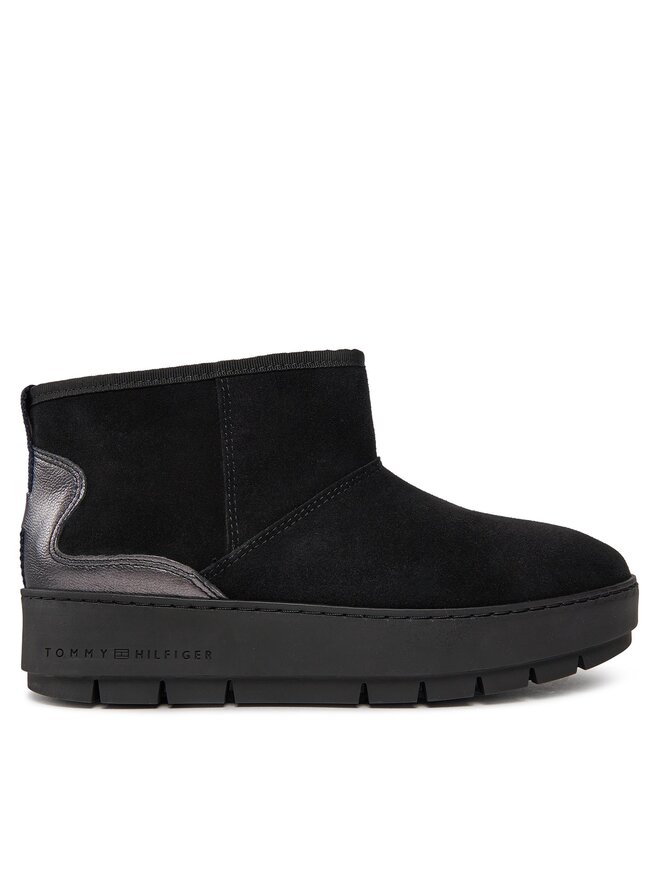 Tommy Hilfiger Μπότες Χιονιού Tommy Hilfiger Metallic Suede Snowboot FW0FW07850 Μαύρο