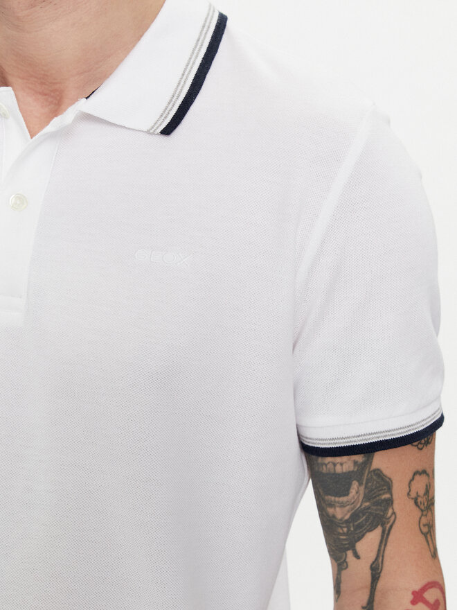 Geox Geox Poloshirt M4510Q T2649 F1492 Weiß Regular Fit