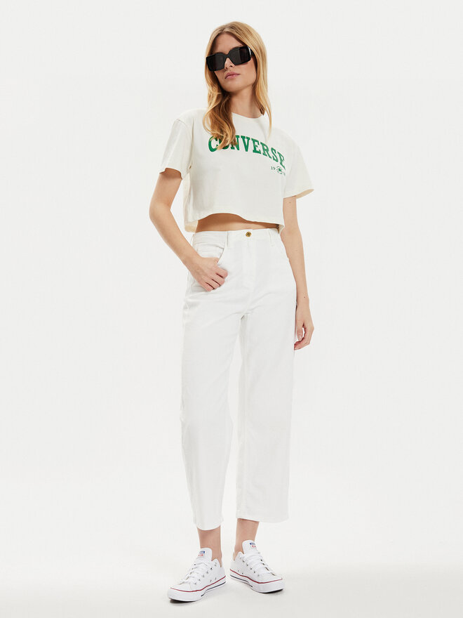 Converse Converse Футболка W Retro Chuck Cropped Tee 10027151-A03 Écru Regular Fit