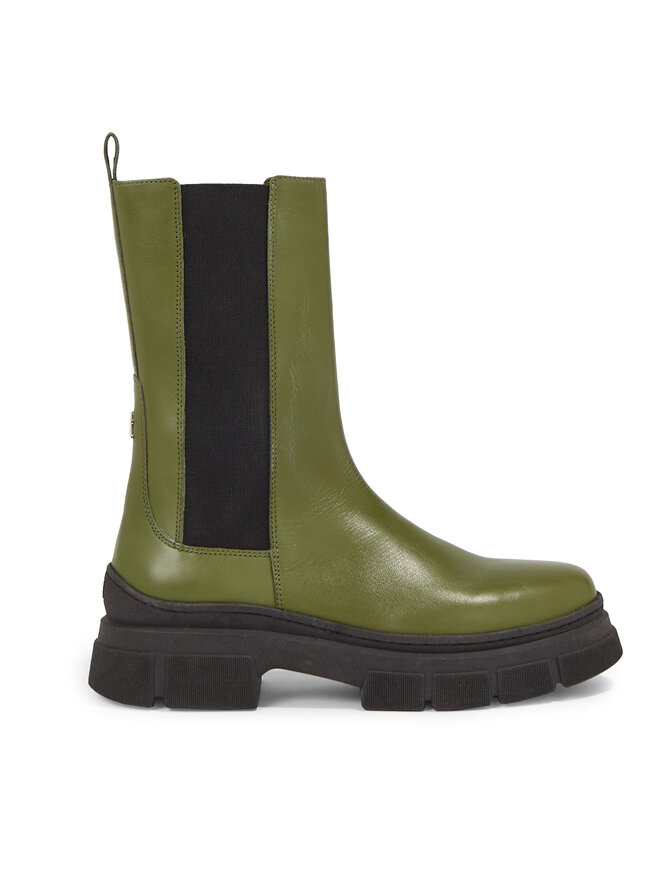 Tommy Hilfiger Μποτάκια με λάστιχο Tommy Hilfiger Essential Leather Chelsea Boot FW0FW07490 Πράσινο