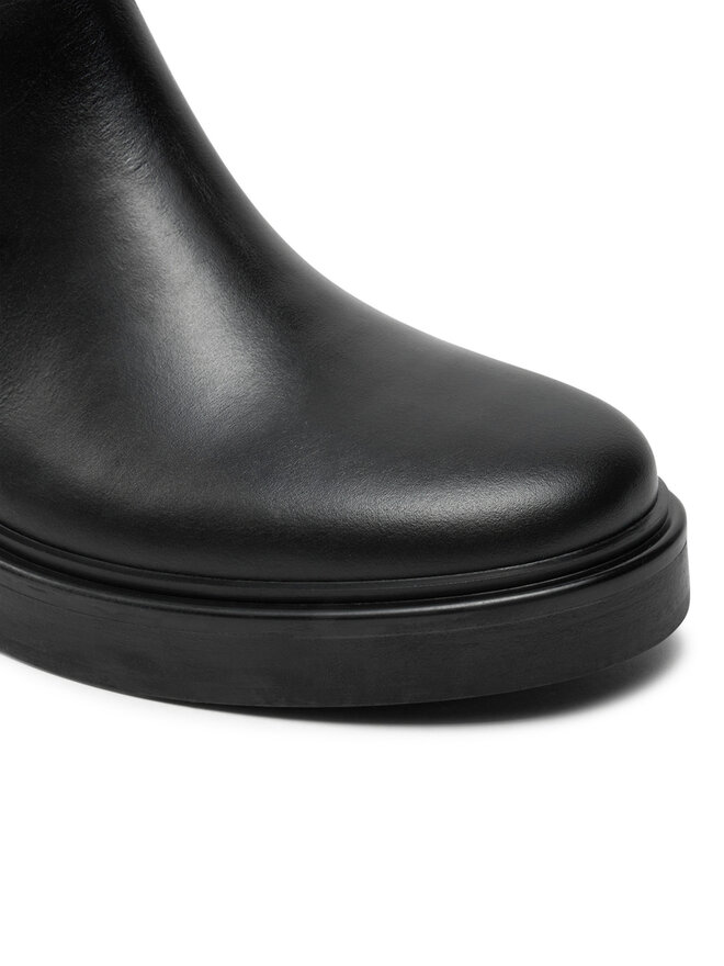 Tommy Hilfiger Kozačky Tommy Hilfiger Premium Leather Long Boot FW0FW08180 Černá