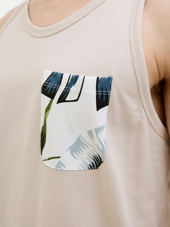 Jack&Jones Jack&Jones Tank top marškinėliai Hawaii 12269321 Smėlio Standard Fit