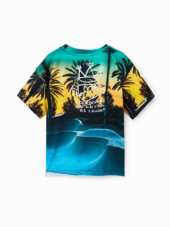 Desigual Desigual Póló 23SBTK15 Sötétkék Regular Fit