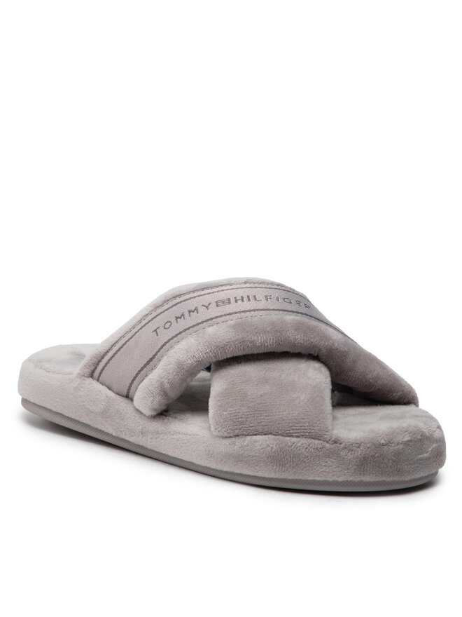 Tommy Hilfiger Kapcie Tommy Hilfiger Comfy Home Slippers With Straps FW0FW06587 Szary