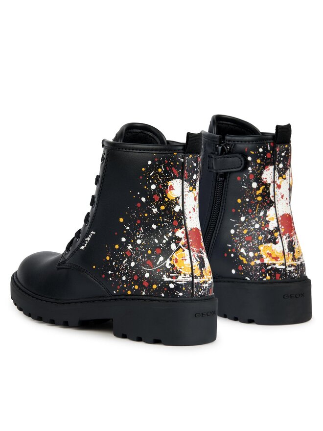 Geox Schnürstiefeletten Geox J Casey Girl J2620D 000BC C9240 M Schwarz