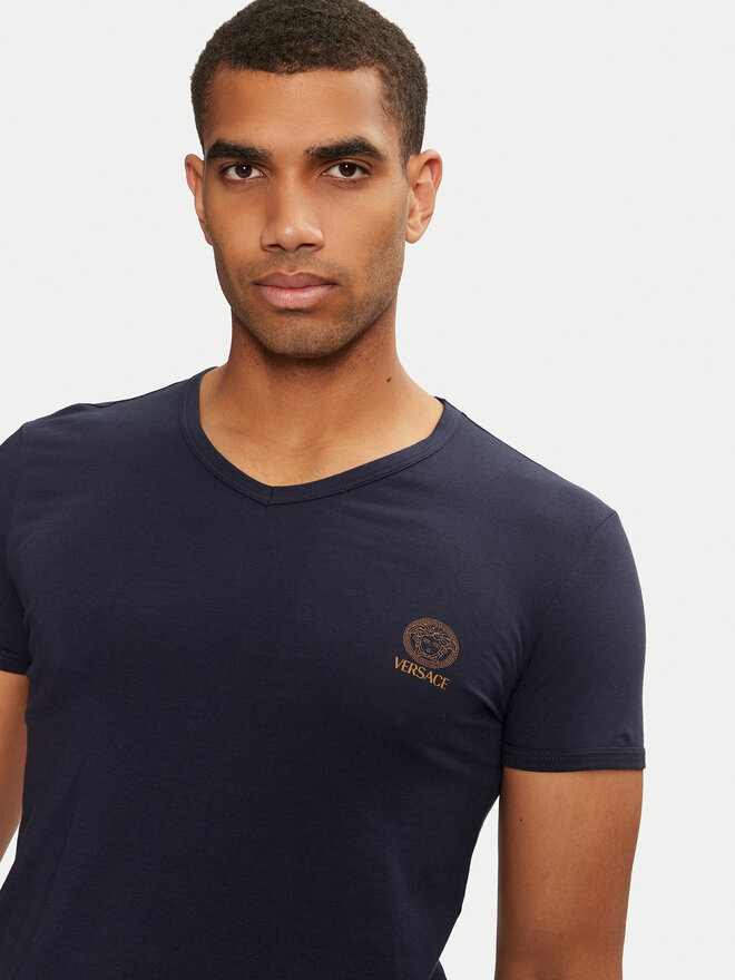 Versace Versace Póló AUU01004 1A1001 Sötétkék Regular Fit