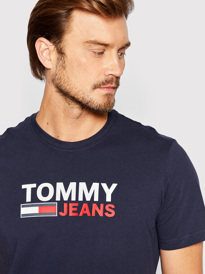 Tommy Jeans Tommy Jeans Póló Corp Logo DM0DM15379 Sötétkék Regular Fit