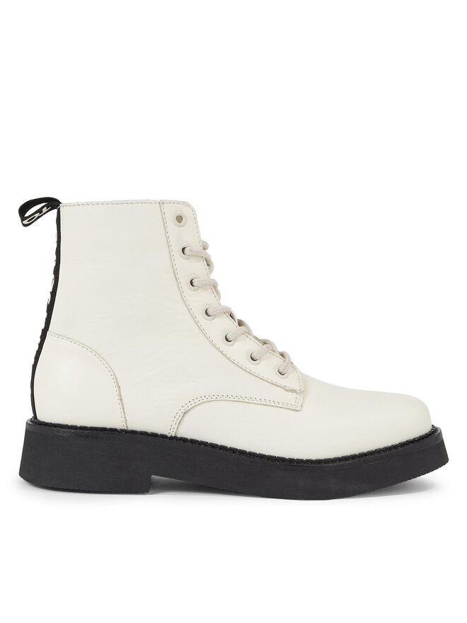 Tommy Jeans Botines Tommy Jeans Tjw Lace Up Flat Boot EN0EN02310 Écru