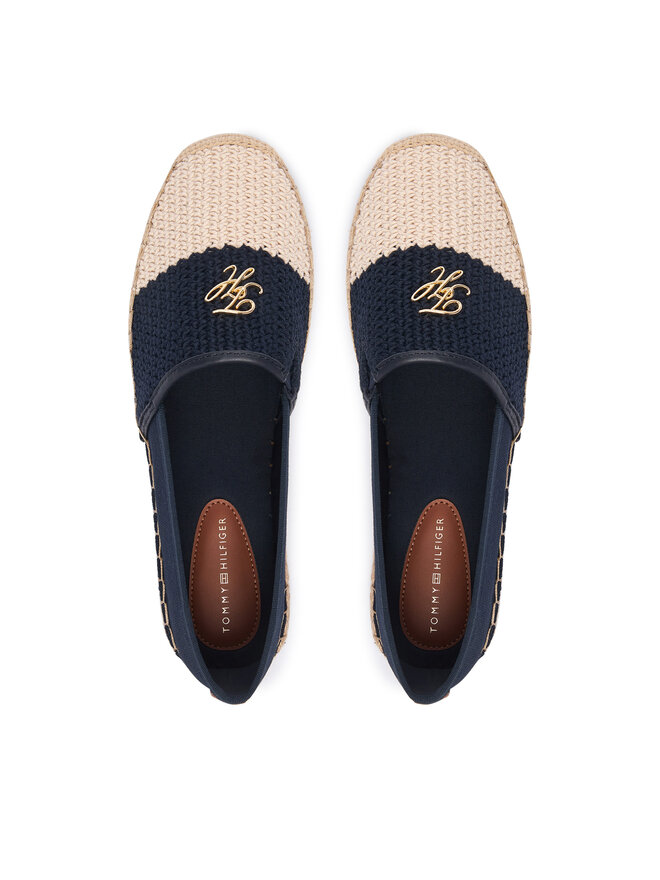 Tommy Hilfiger Espadrilles Tommy Hilfiger Script Crochet Espadrille FW0FW09502 Dunkelblau