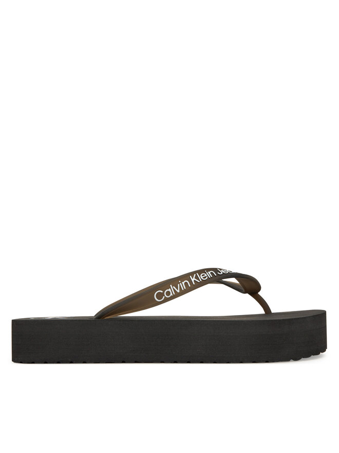 Calvin Klein Jeans Čības uz pirksta Calvin Klein Jeans Beach Sandal Flatform Tpu YW0YW01830 Melns