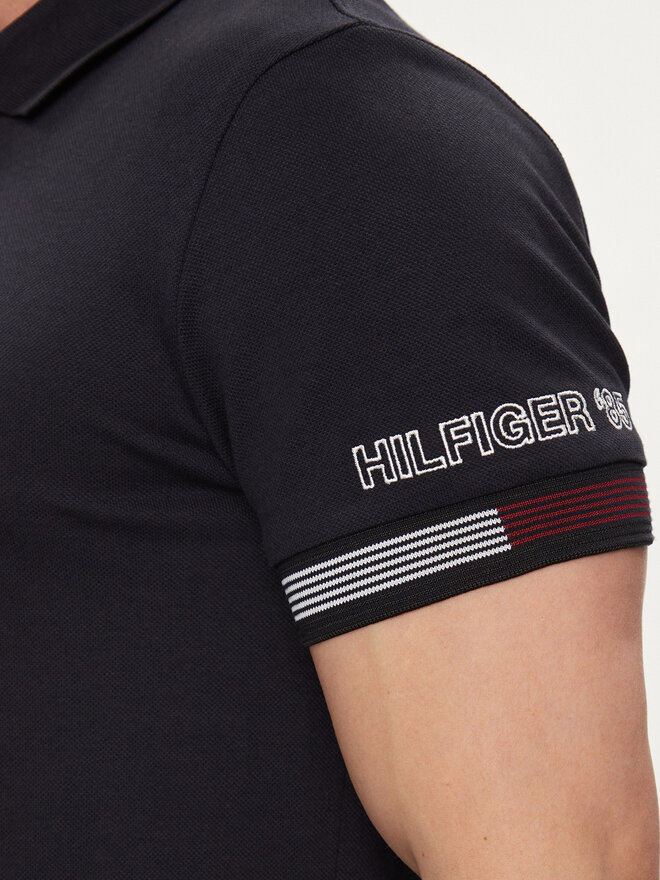 Tommy Hilfiger Tommy Hilfiger Pólóing Flag MW0MW34780 Sötétkék Slim Fit