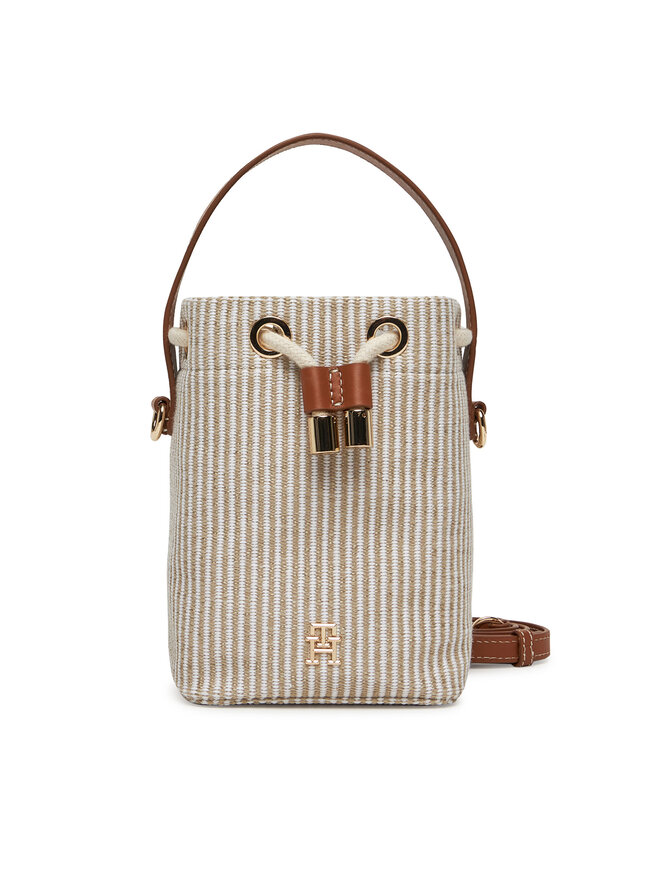 Tommy Hilfiger Bolso Tommy Hilfiger Th Premium Beach Le Bucket AW0AW17215 Beis