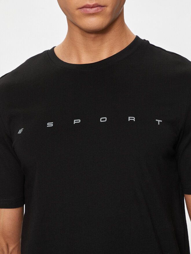 4F 4F T-Shirt 4FWSS24TTSHM1283 Μαύρο Regular Fit