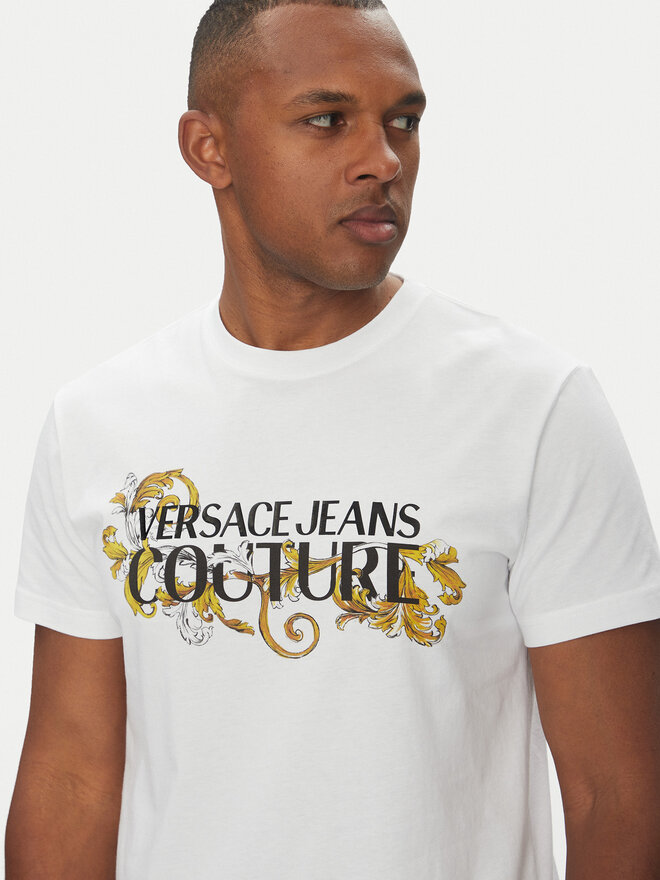 Versace Jeans Couture Versace Jeans Couture Marškinėliai 78GAHC05 Balta Regular Fit