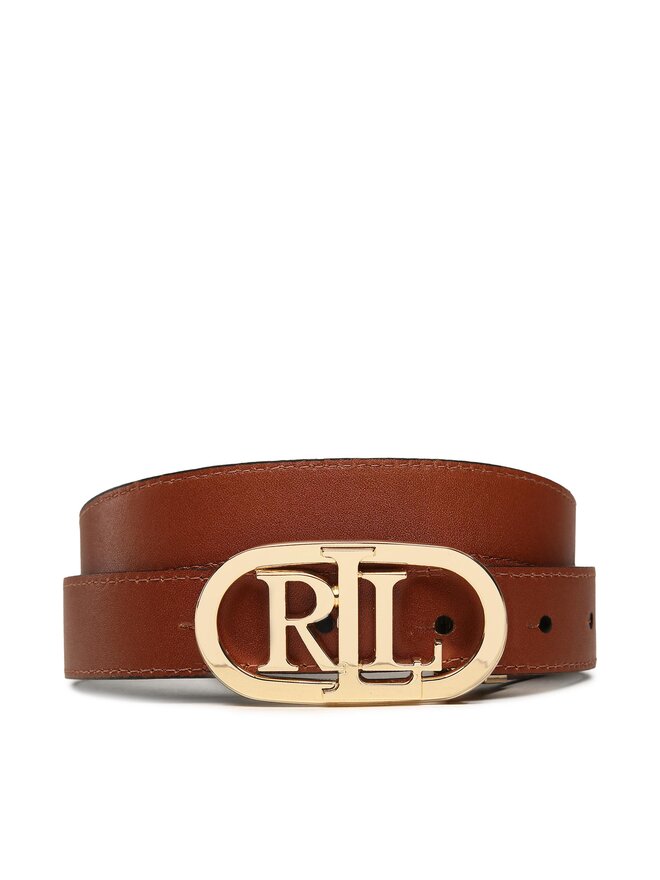 LAUREN RALPH LAUREN Pasek Damski Lauren Ralph Lauren Oval Rev 25 412883714003 Brązowy