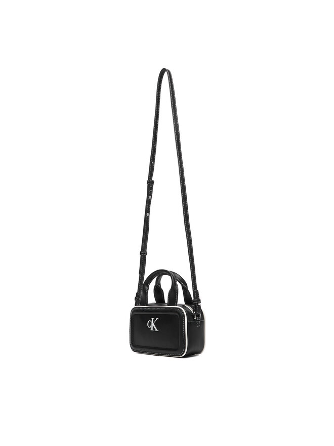 Calvin Klein Handtasche Calvin Klein Contrast Ck Mini Bauletto Bag LV04F1257G Schwarz