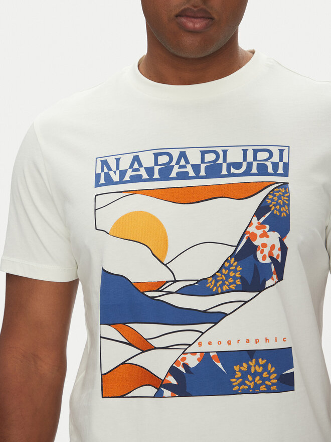 Napapijri Napapijri Marškinėliai S-Valdor NP0A4IE6 Écru Regular Fit