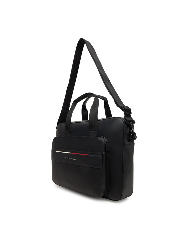 Tommy Hilfiger Brašna na notebook Tommy Hilfiger Th Foundation Computer Bag AM0AM13198 Černá