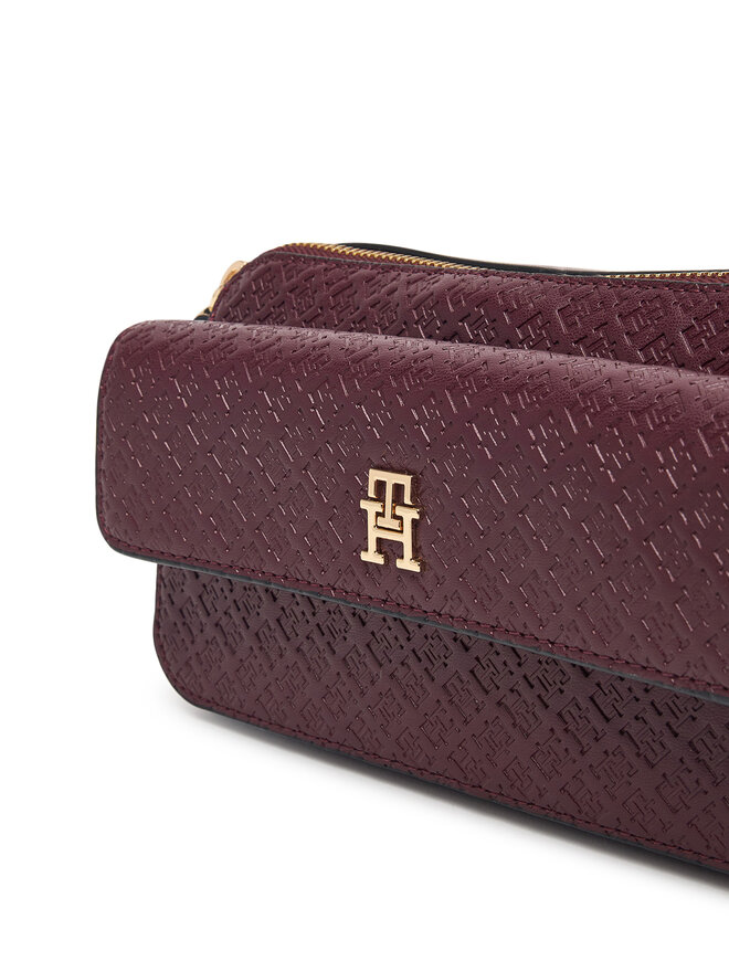 Tommy Hilfiger Handtasche Tommy Hilfiger Th Icon Camera Bag Mono AW0AW18922 Dunkelrot