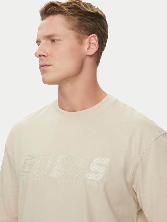 Guess Guess Marškinėliai Z5RI10 I3Z14 Écru Regular Fit