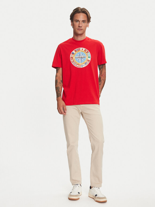 Napapijri Napapijri Camiseta S-Dorees NP0A4IBE Rojo Regular Fit