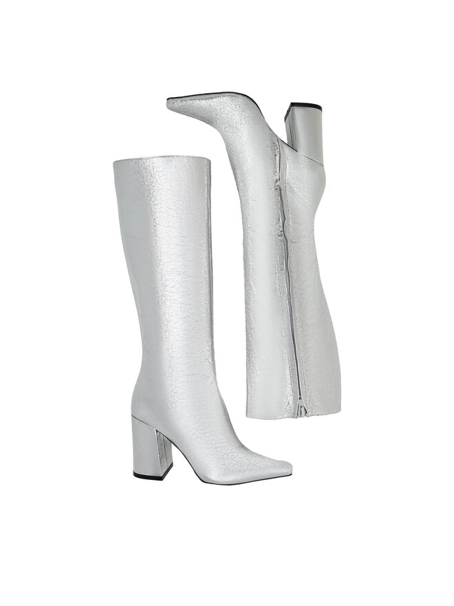 Nine West Kozačky Nine West SAMAA SJ1453-2 Stříbrná