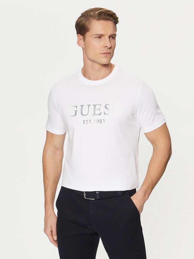 Guess Guess Marškinėliai M5RI12 J1314 Balta Slim Fit