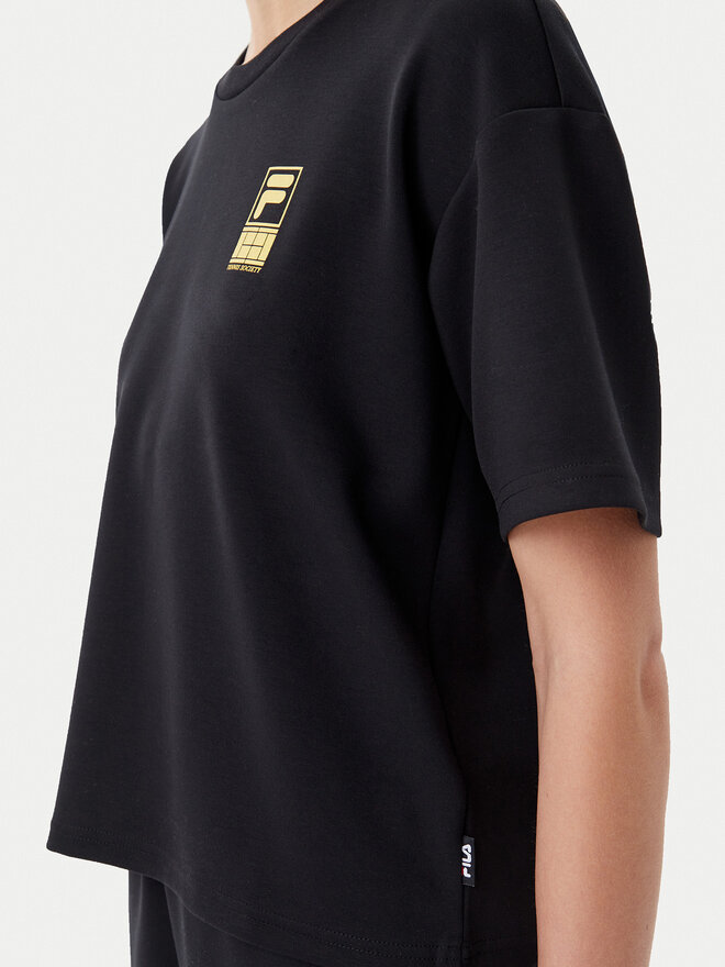 Fila Fila Marškinėliai Lisakovsk FAW1044 Juoda Loose Fit