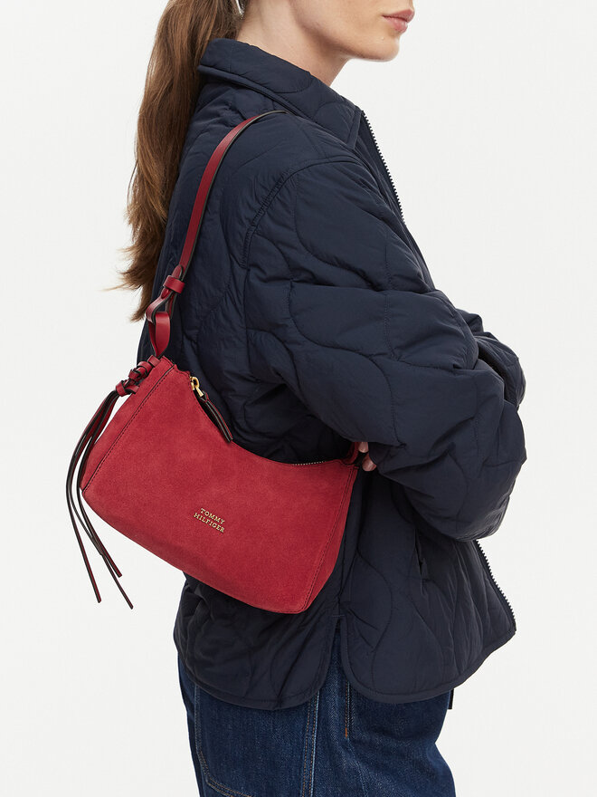 Tommy Hilfiger Handtasche Tommy Hilfiger Th Statement Mini Should Bag Sue AW0AW18823 Rot