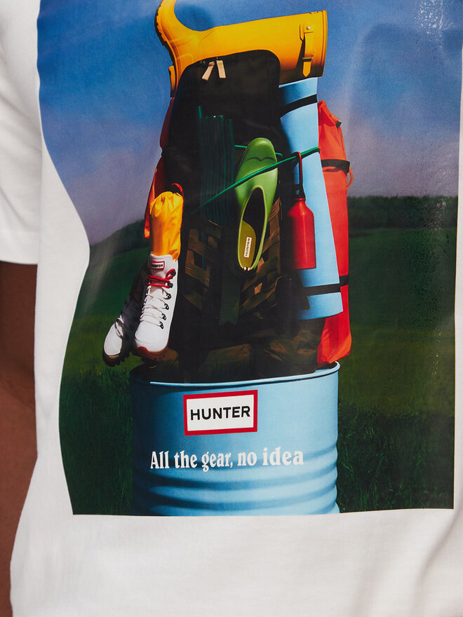 Hunter Hunter Póló Brodie Graphic HARM0036251 Fehér Regular Fit