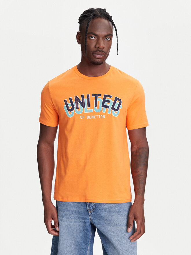 United Colors Of Benetton United Colors Of Benetton Marškinėliai 3I1XU1096 Oranžinė Regular Fit
