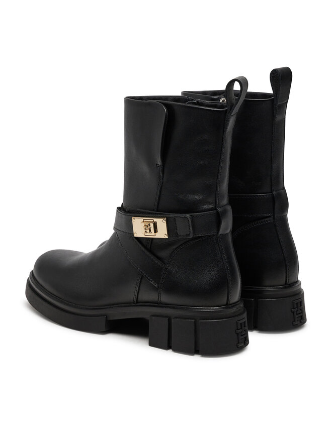 Tommy Hilfiger Μποτάκια Tommy Hilfiger Biker Leather FW0FW08313 Μαύρο