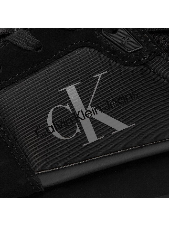 Calvin Klein Jeans Sneakersy Calvin Klein Jeans Runner Sock Laceup Ny-Lth YM0YM00553 Czarny