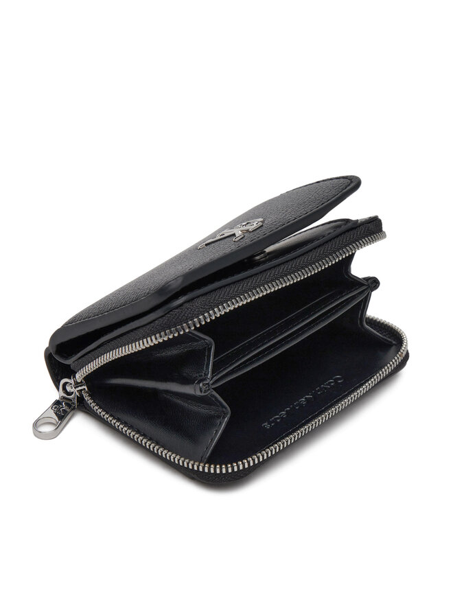 Calvin Klein Jeans Mały Portfel Damski Calvin Klein Jeans Mnml Mngrm Md Flp Zp LV04K1009G Czarny