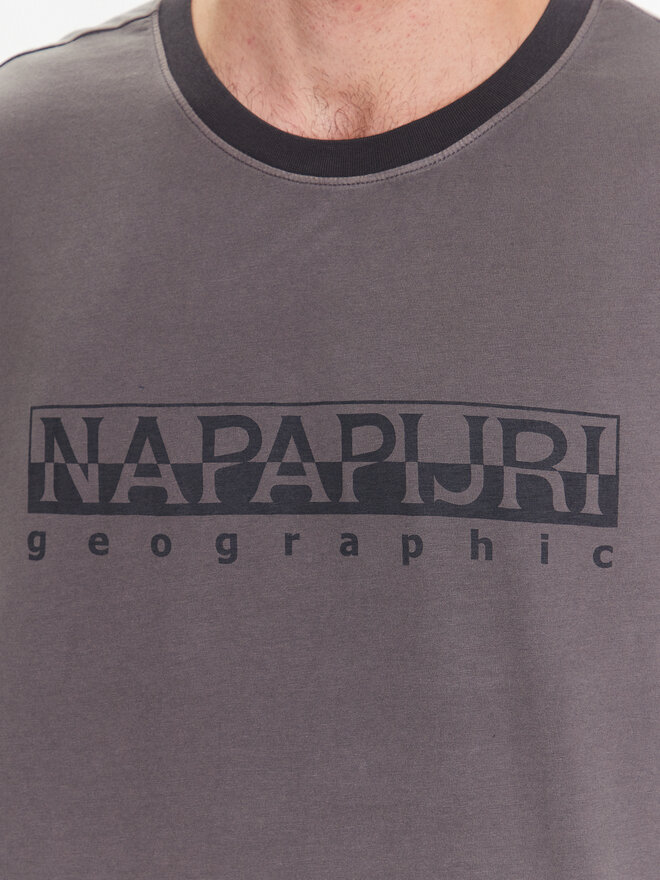 Napapijri Napapijri Marškinėliai S-Santiago NP0A4H2J Pilka Regular Fit